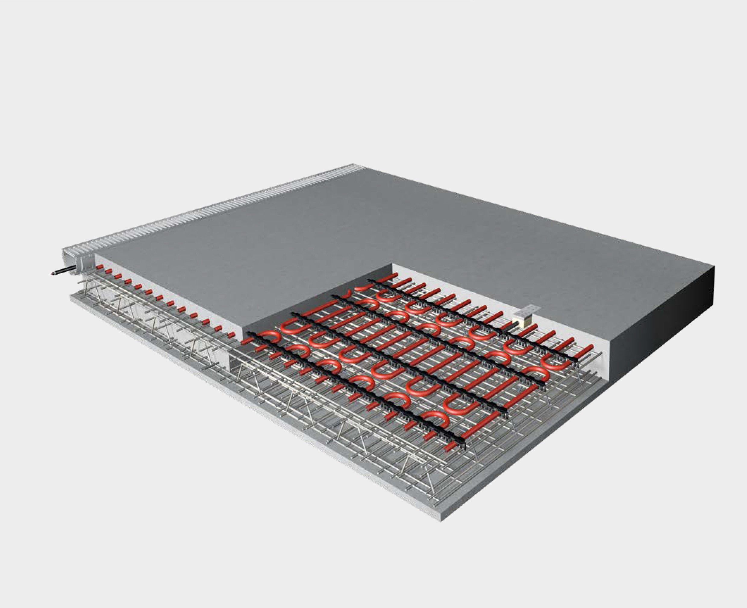 Freiflächenheizsysteme DÖRING Heizmattensystem SXF- Einbau in Rohbeton